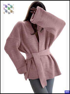 Oversized Knit Cardigan Wrap Sweater Long Sleeve Loose Fit Open Front Coat